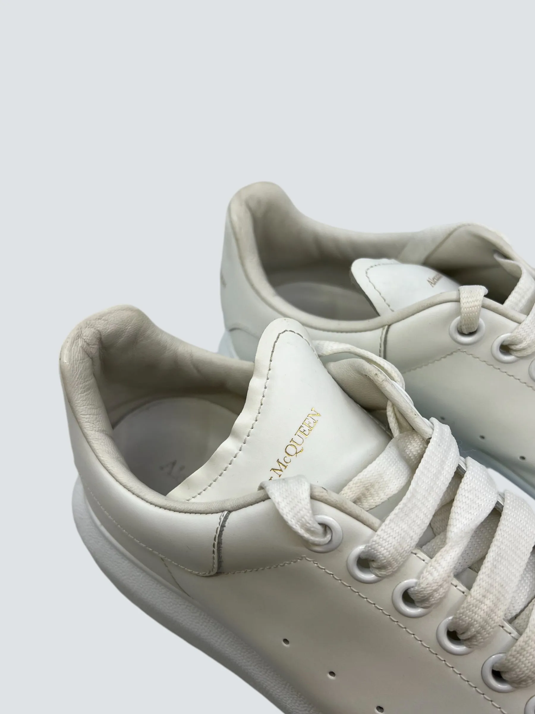 Alexander McQueen White Leather Oversized Sneakers - Size UK 6.5