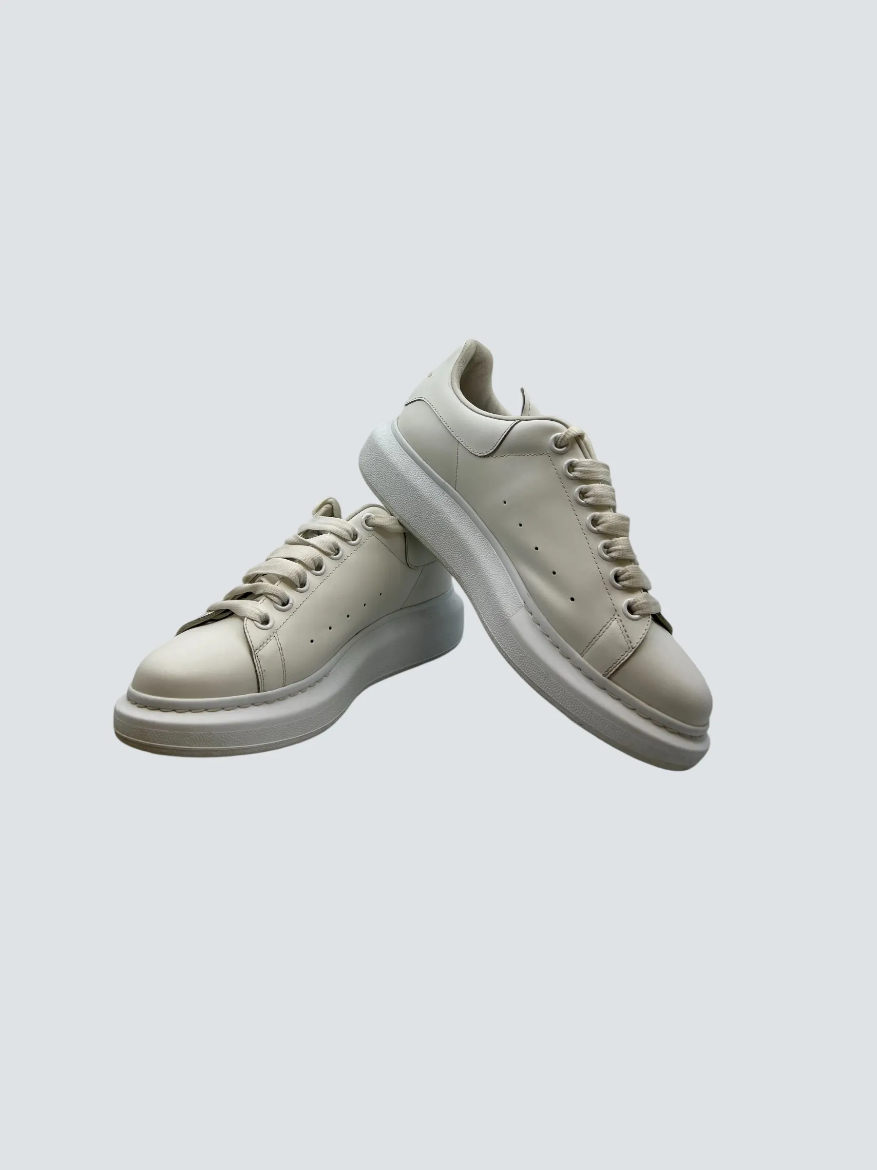 Alexander McQueen White Leather Oversized Sneakers - Size UK 6.5