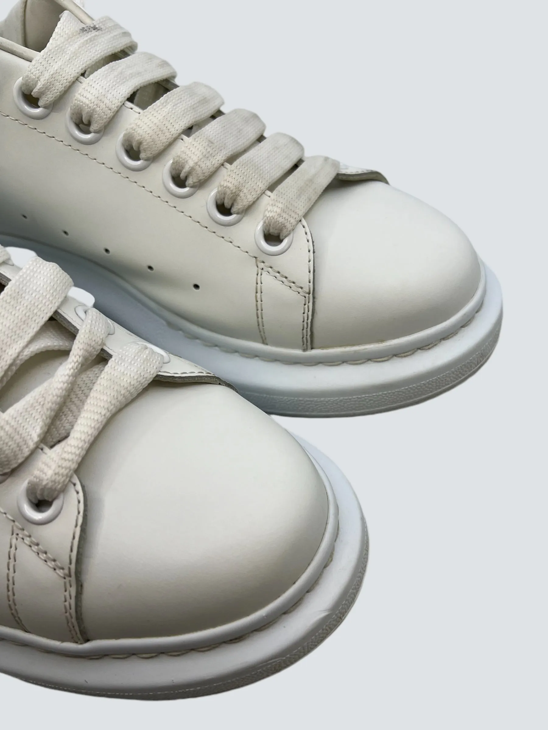 Alexander McQueen White Leather Oversized Sneakers - Size UK 6.5