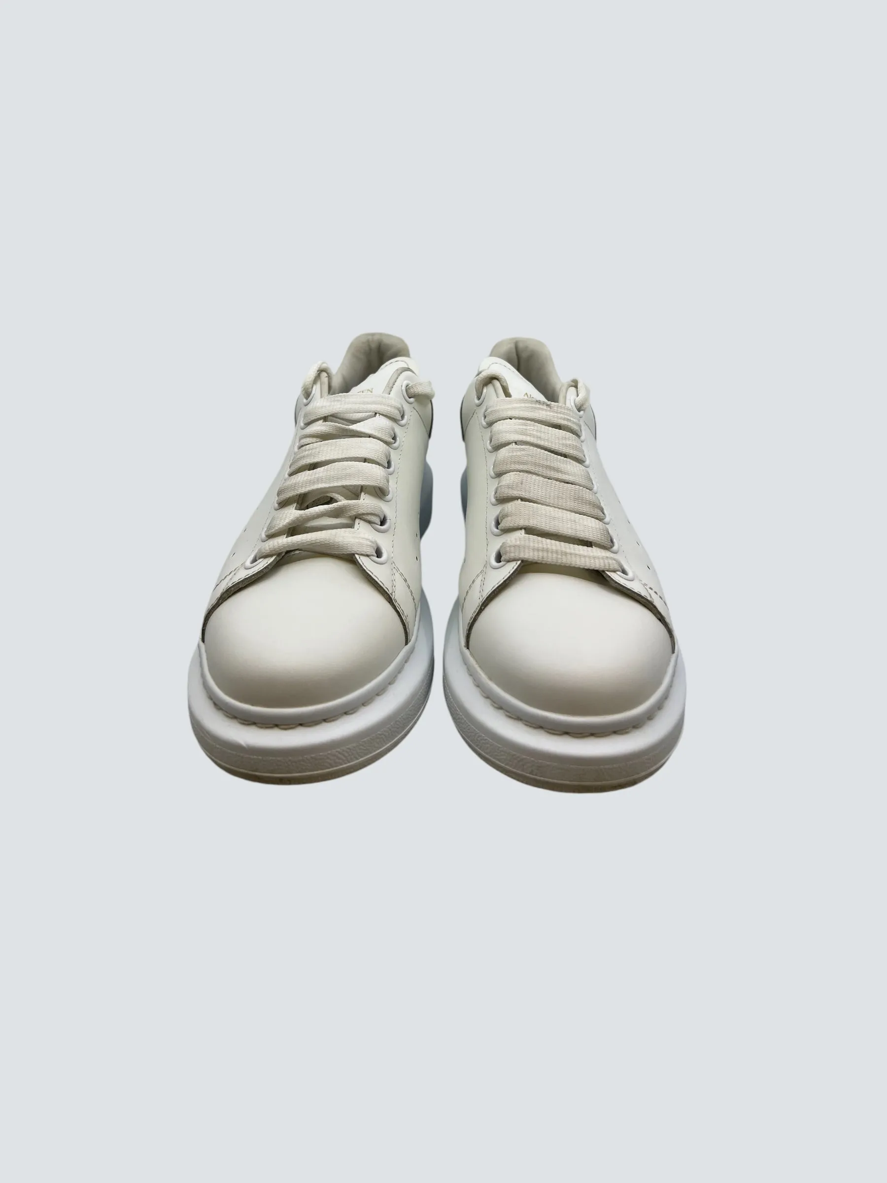 Alexander McQueen White Leather Oversized Sneakers - Size UK 6.5
