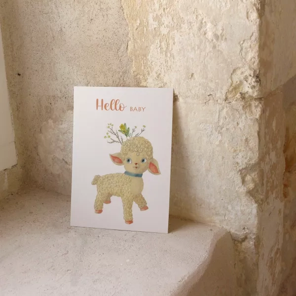 Barnabe aime le café Postcard Hello Baby