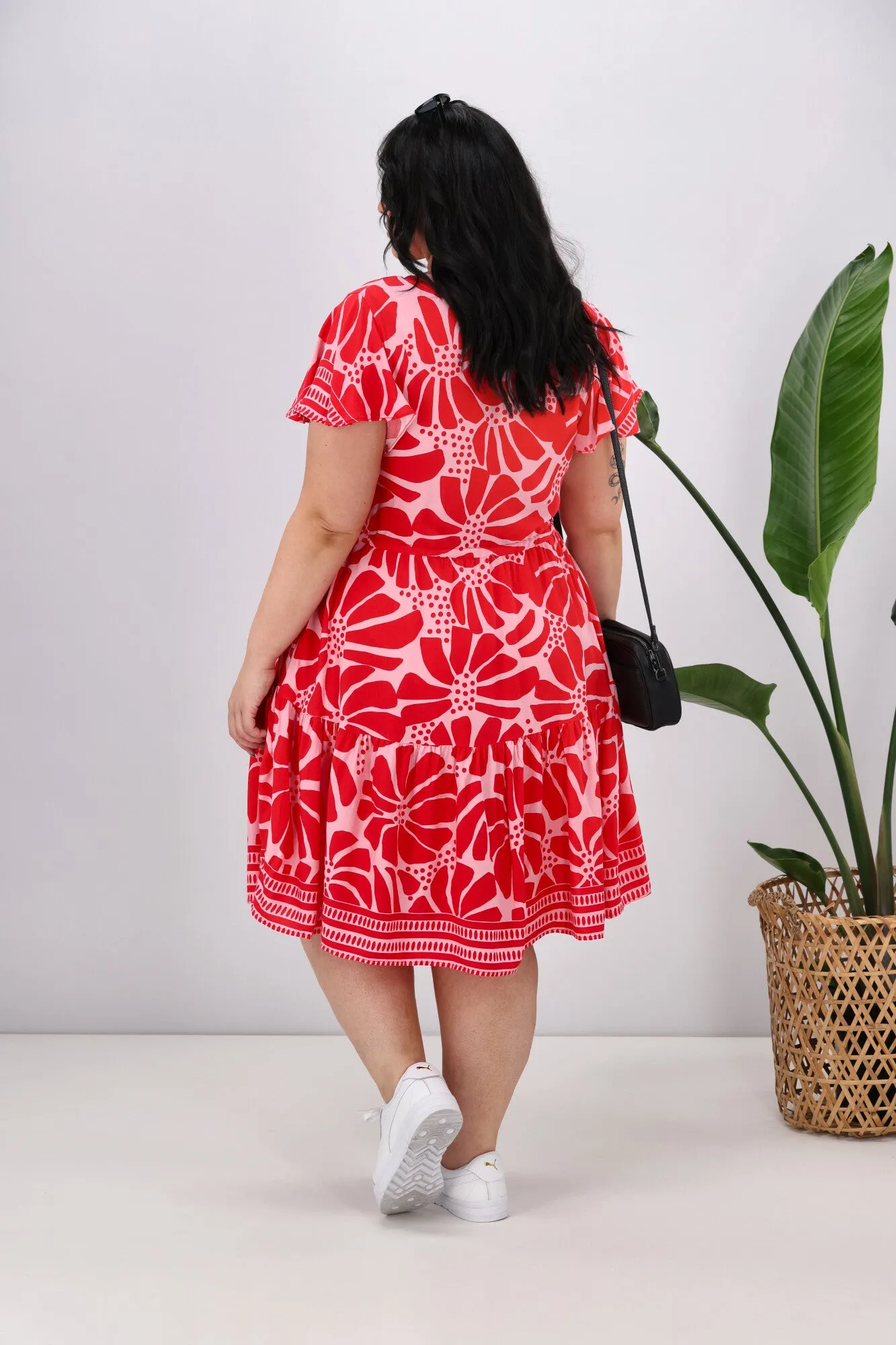 Boho Australia Cerise Dress Red Print