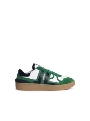 'Clay' Green Leather Blend Sneakers