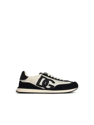 'Cushion' White Leather Blend Sneakers