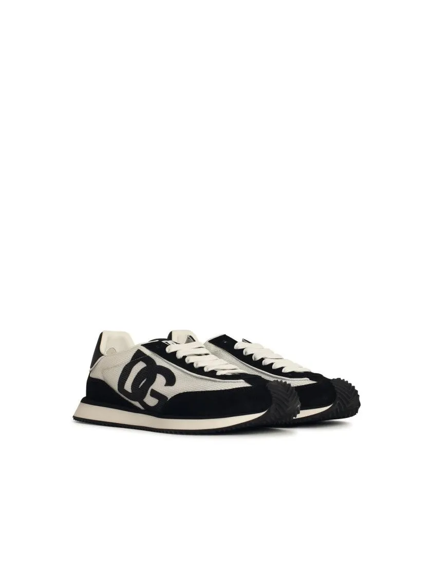 'Cushion' White Leather Blend Sneakers