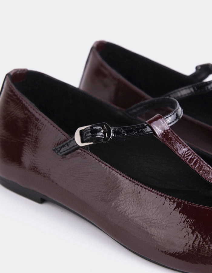 Elara Burgundy Black Patent