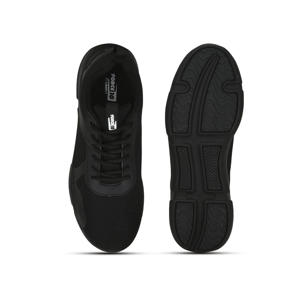 FORCE 10 Sports Walking Shoe For Men (Black) ROGER-E By Liberty
