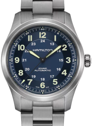 Khaki Field Titanium Auto 38 Blue - Bracelet Ref. H70205140