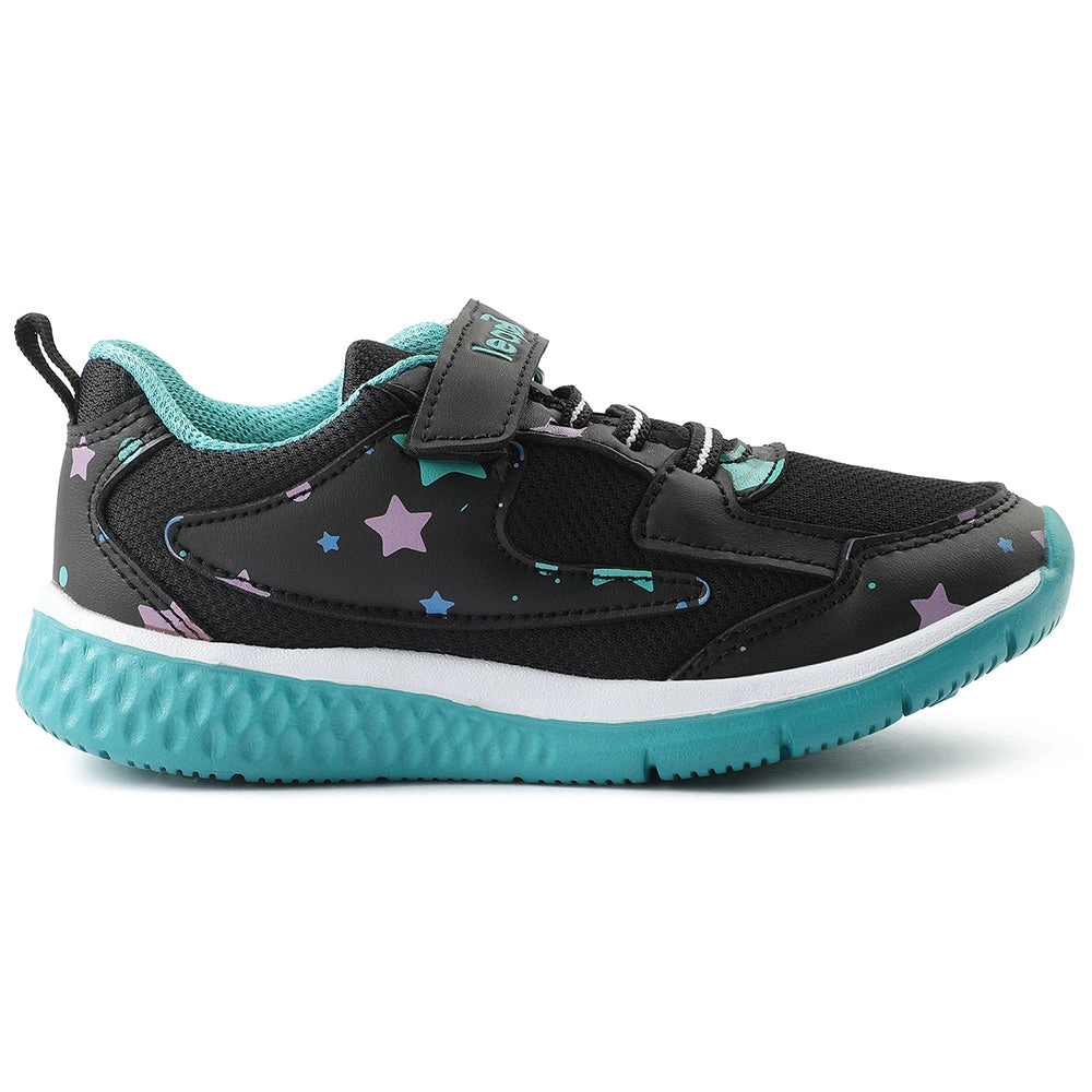 Leap7x Black Sports Non Lacing Walking Shoes For Kids JAMIE-51V By Liberty