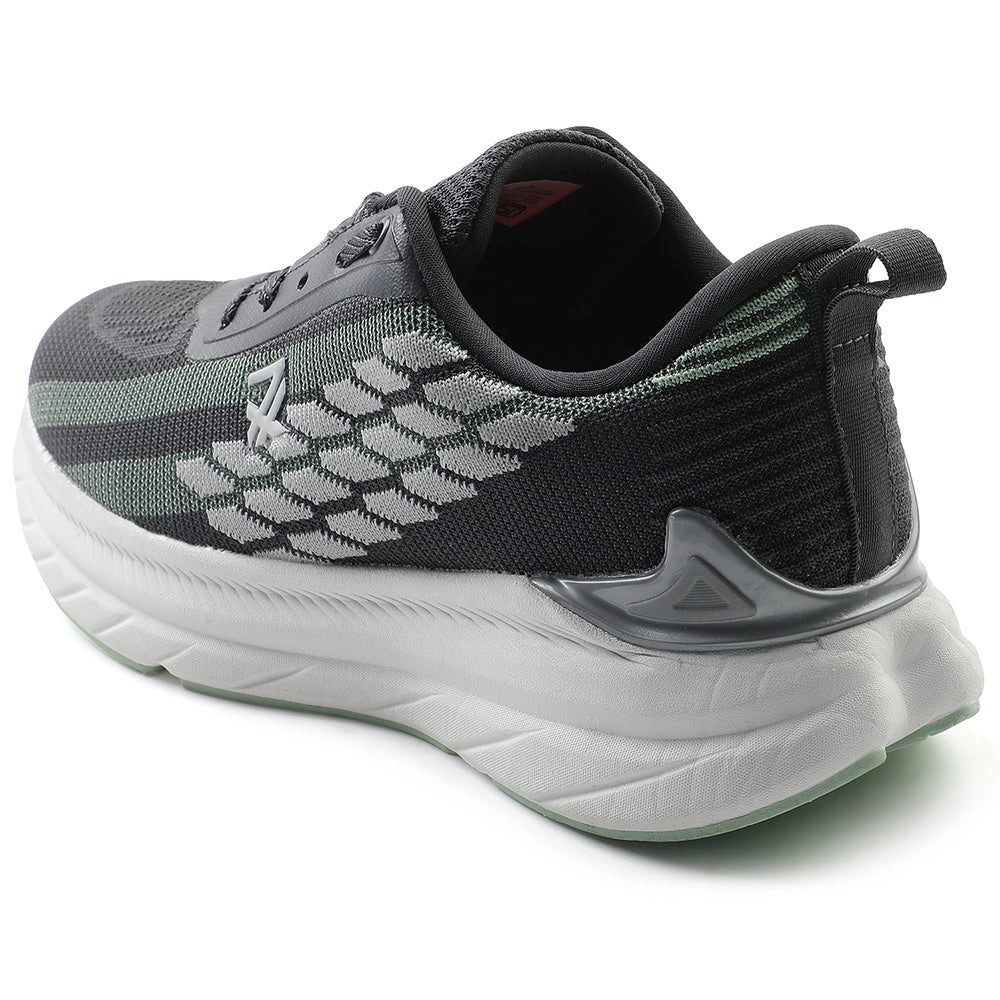 Leap7x Dark Grey Lacing Sports Walking Shoes For Kids OUTER-01 By Liberty