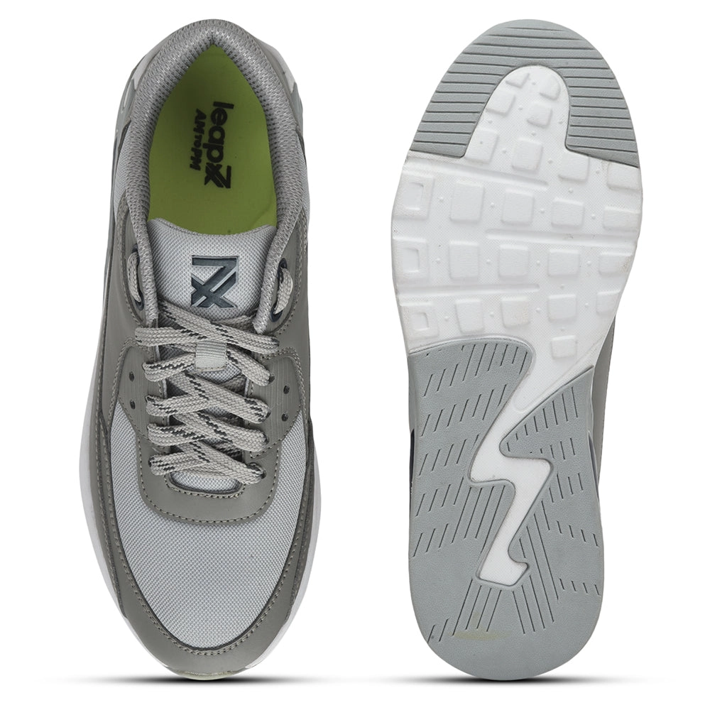Leap7x Lacing Grey Casual Shoes For Men BRISTOL-1E By Liberty