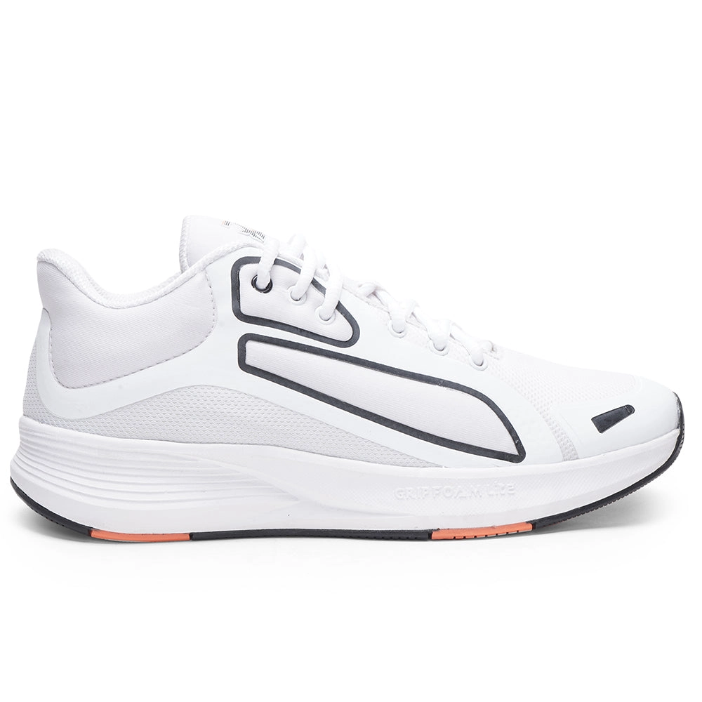 Leap7x Sports White Lacing Running Shoes For Men GRIPPER-1E By Liberty