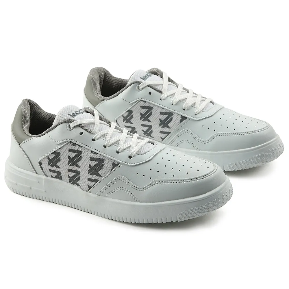 Leap7x White Casual Lacing Sneakers For Men SNOOKIS By Liberty