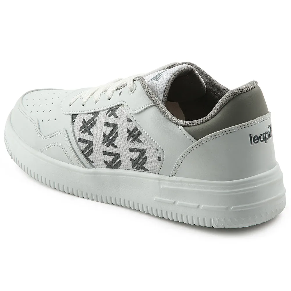 Leap7x White Casual Lacing Sneakers For Men SNOOKIS By Liberty