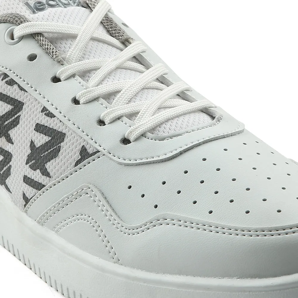 Leap7x White Casual Lacing Sneakers For Men SNOOKIS By Liberty