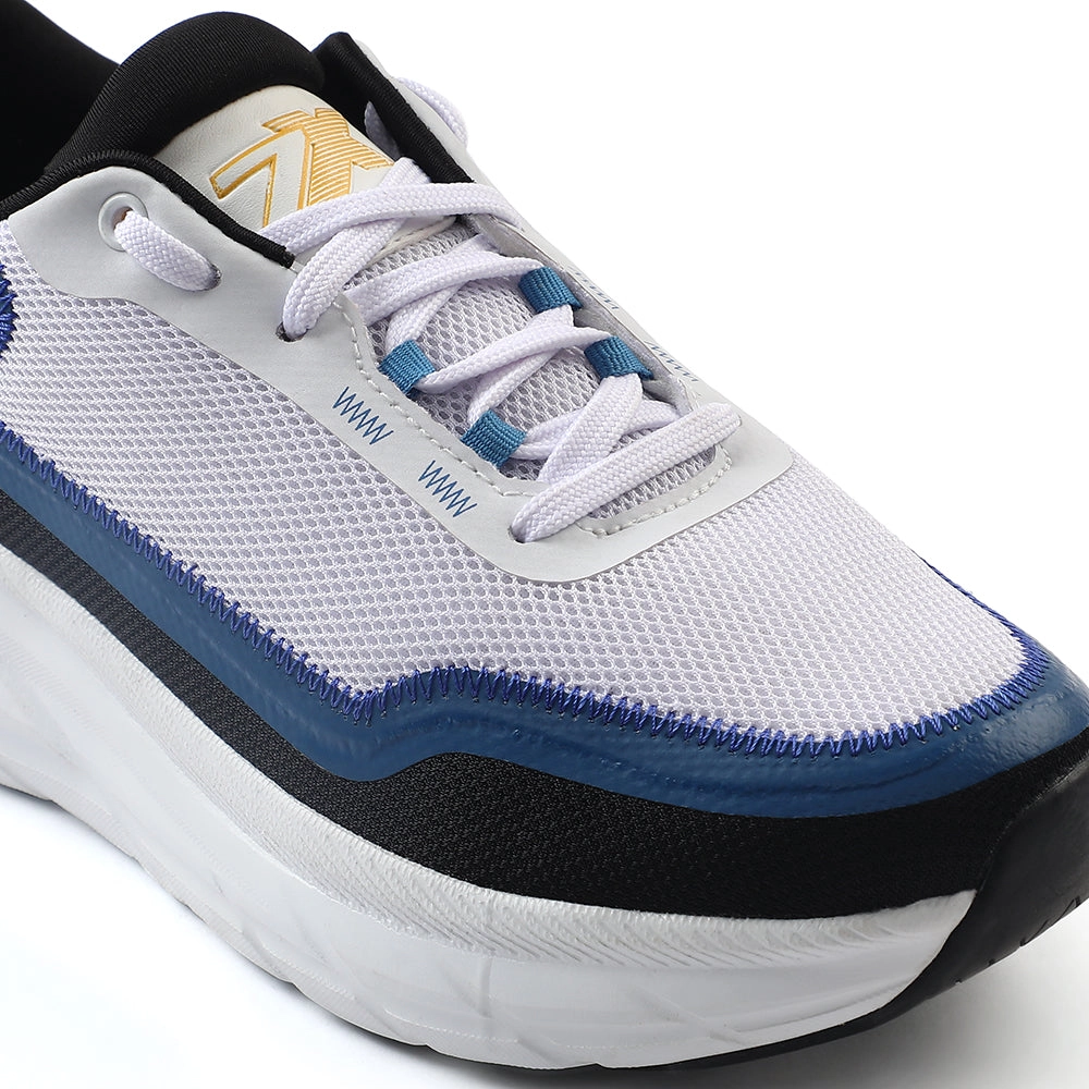 Leap7x White Sports Lacing Running Shoes For Men ROBUST-3E By Liberty