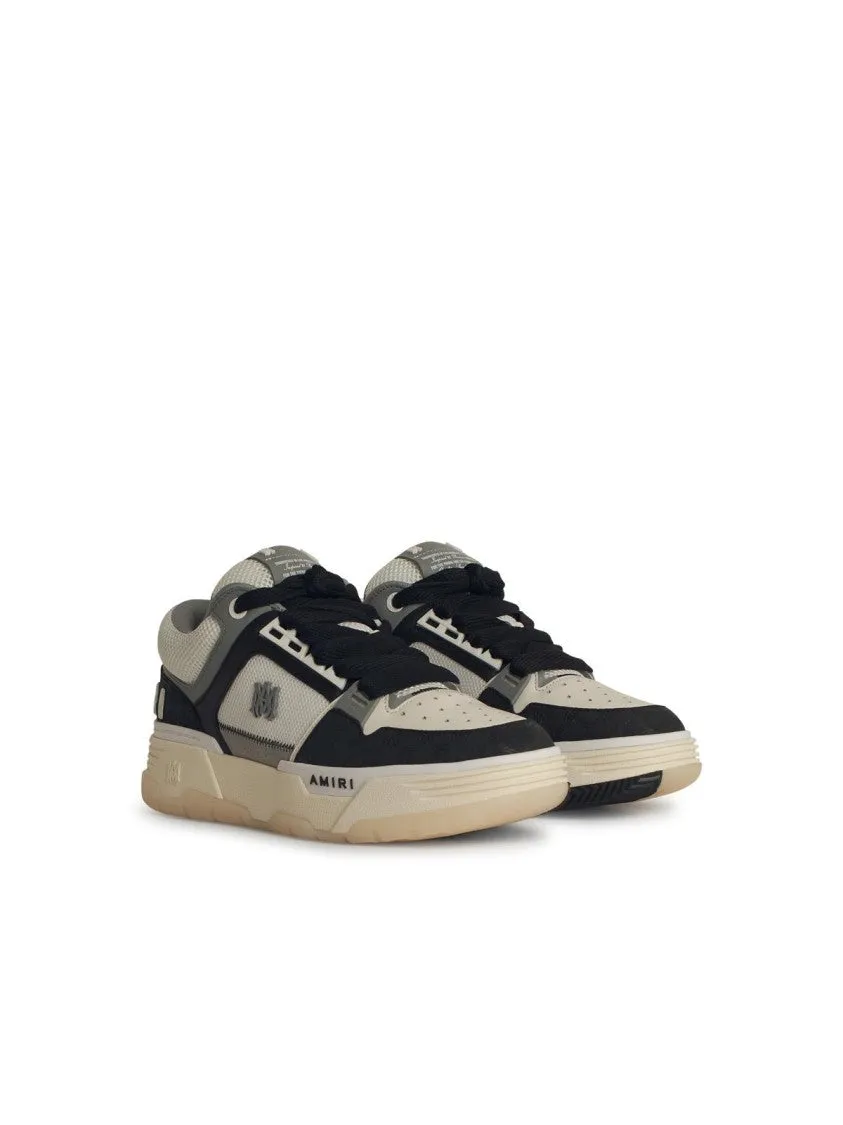'Ma-1' Black Leather Sneakers