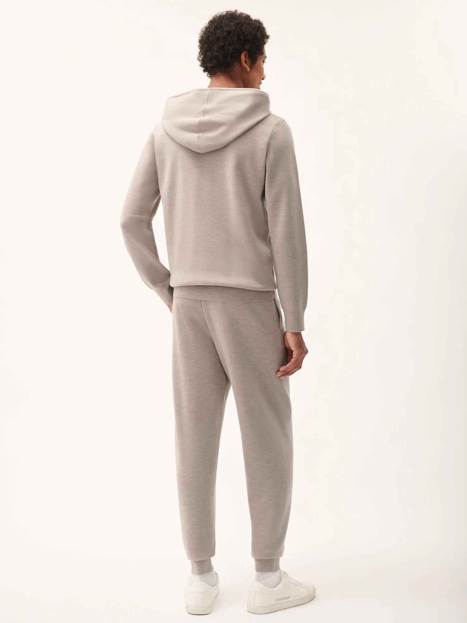 Mens DNA Regenerative Merino Wool Track Pants—stone marl
