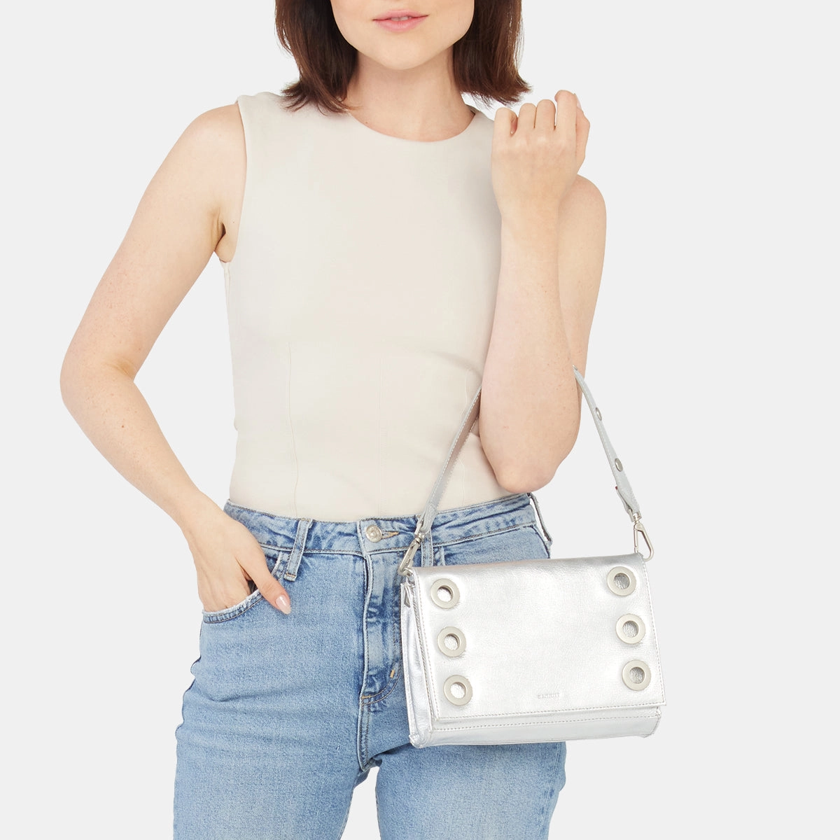 Montana Clutch | Sidewalk Silver/Brushed Silver | Sml