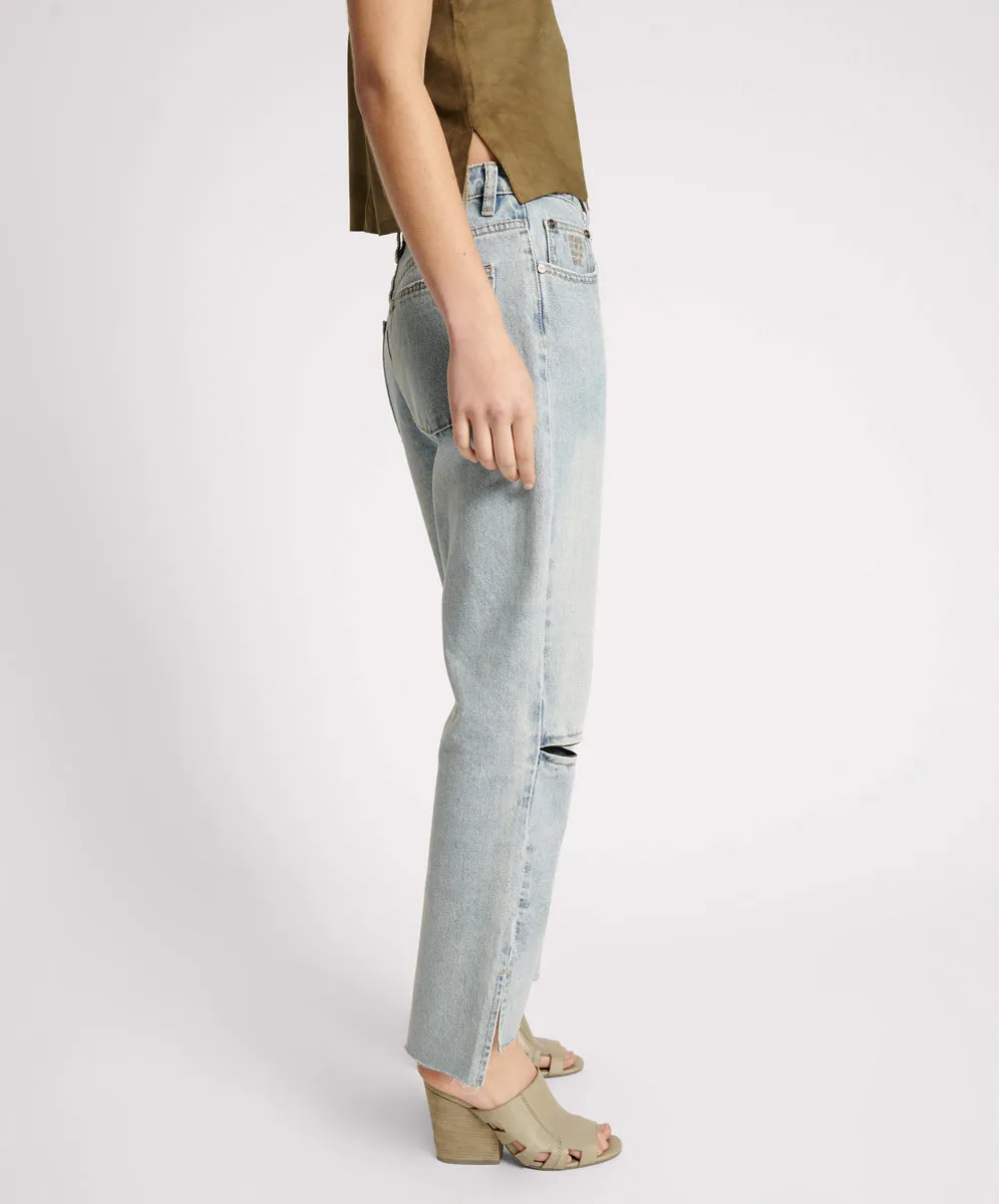 One Teaspoon Fleetwood Zipped Hooligans Mid Waist Relaxed Cropped Jean