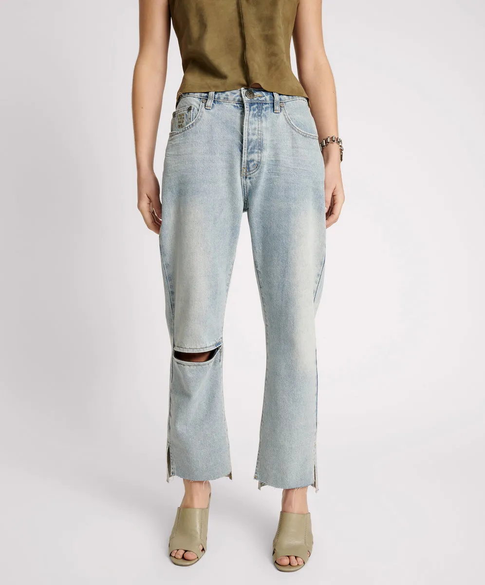 One Teaspoon Fleetwood Zipped Hooligans Mid Waist Relaxed Cropped Jean