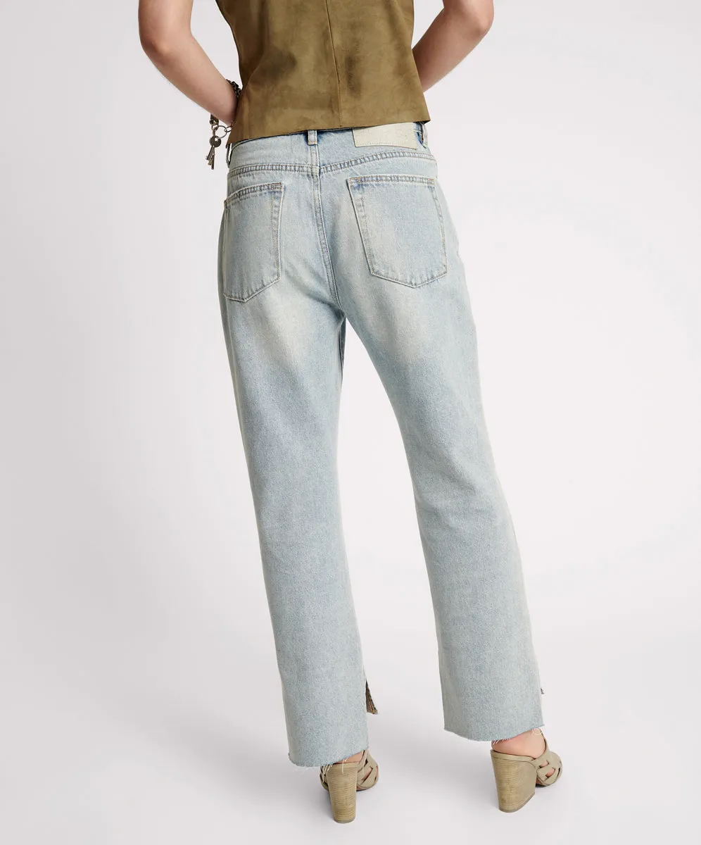 One Teaspoon Fleetwood Zipped Hooligans Mid Waist Relaxed Cropped Jean