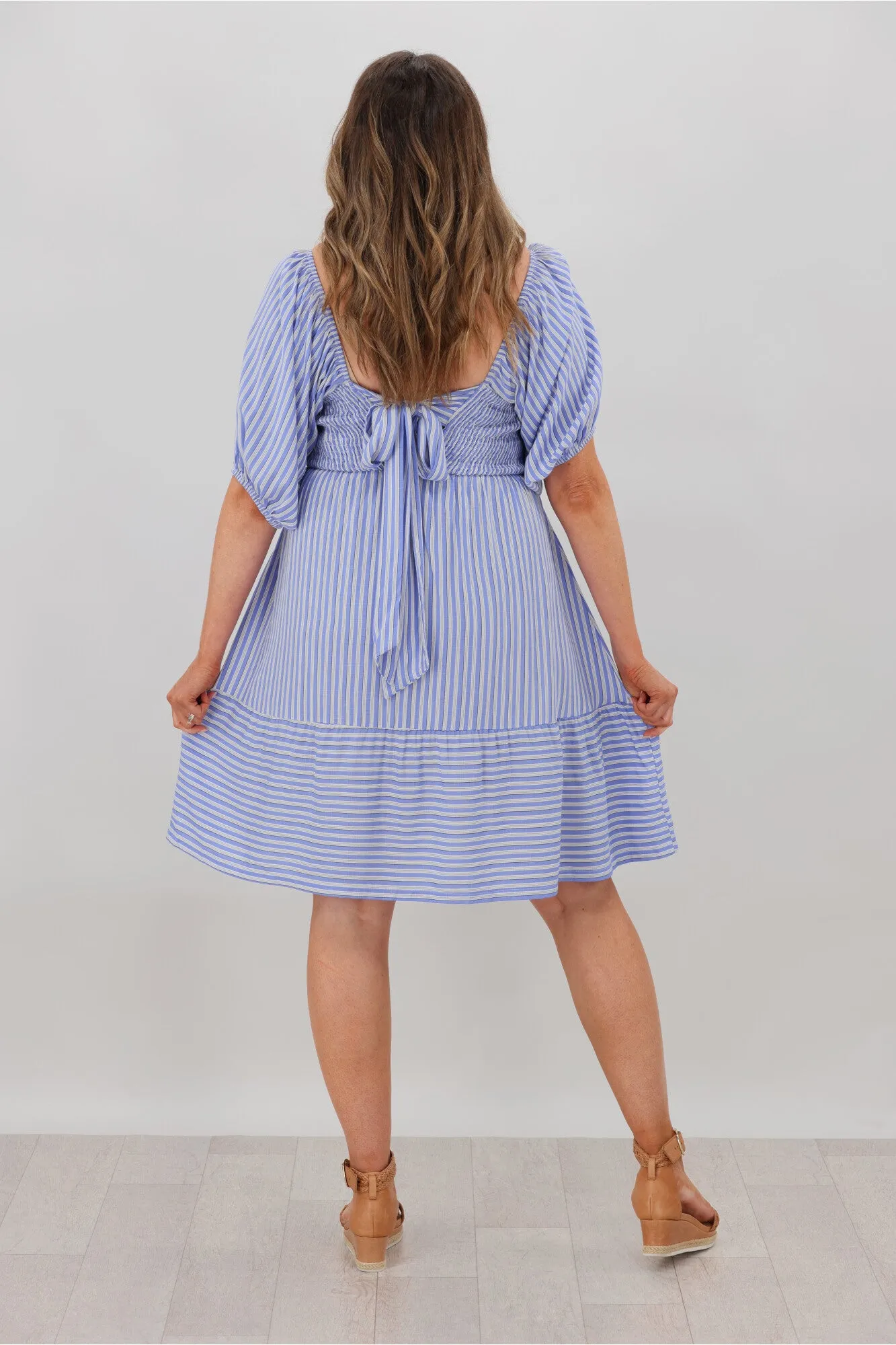 Salty Bright Bella Stripe Dress Blue