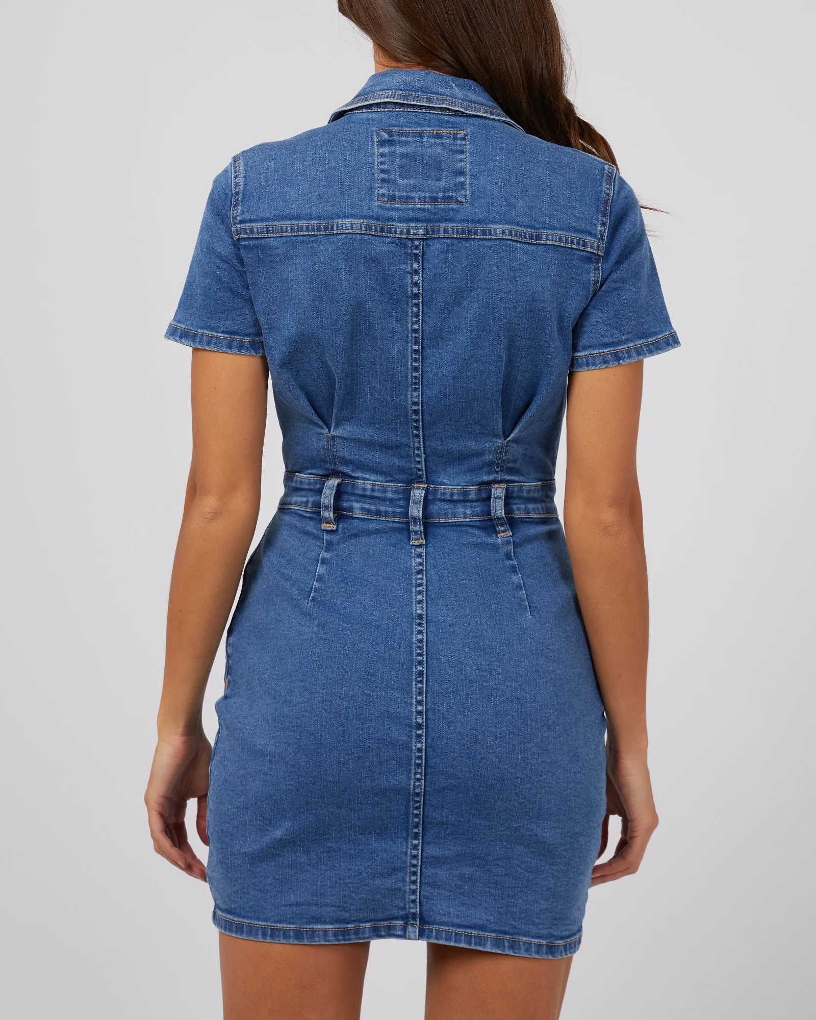 Silent Theory Shay Mini Dress Mid Blue
