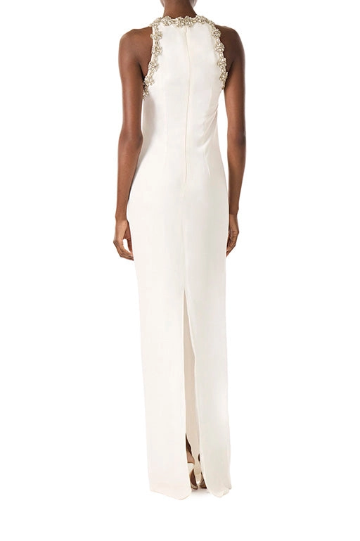 Sleeveless Jewel Neck Gown
