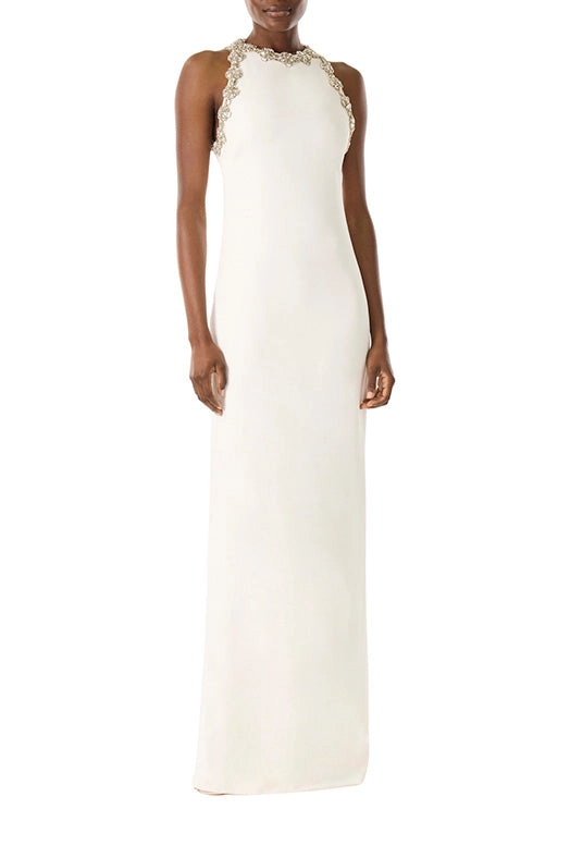 Sleeveless Jewel Neck Gown