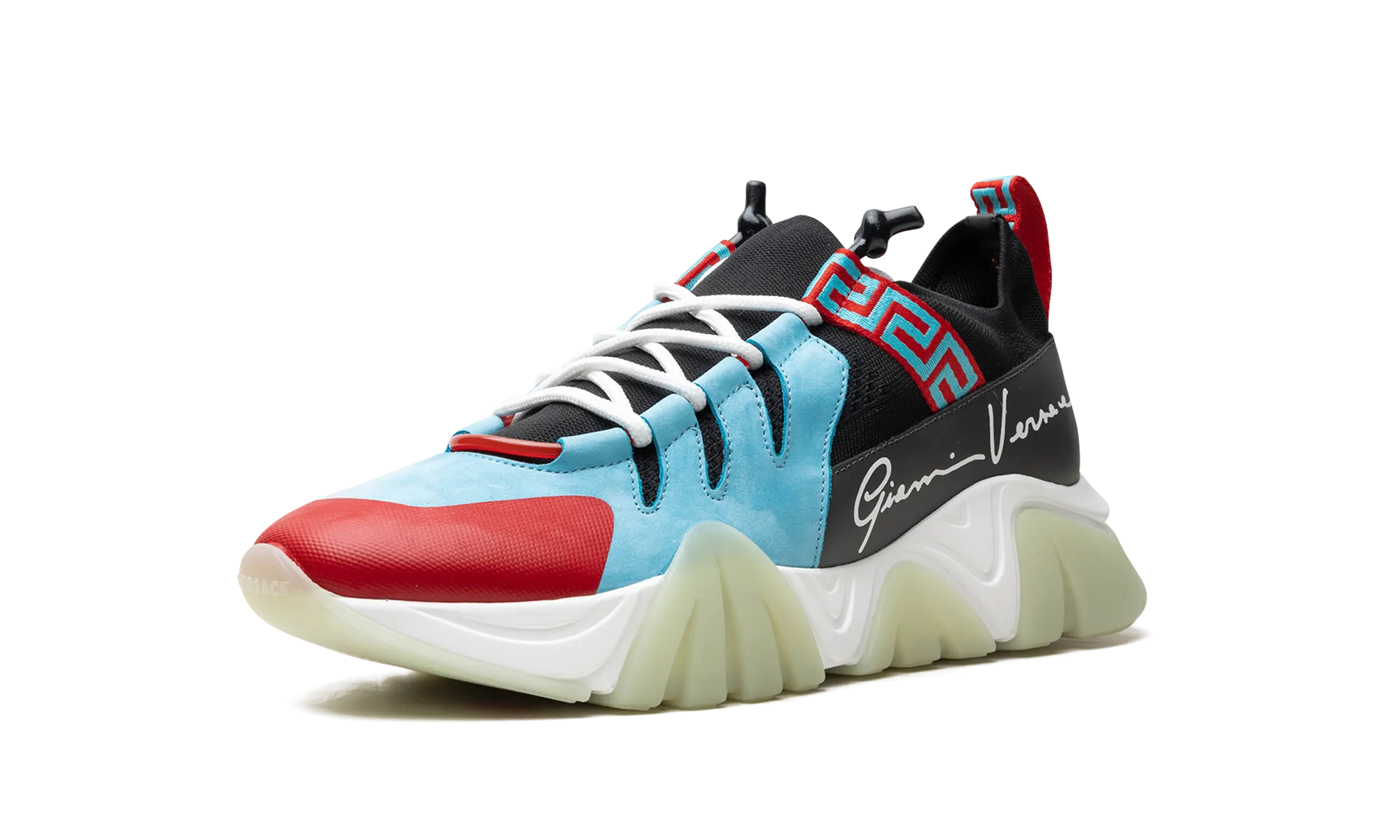 Squalo Knit Trainer "LIGHT BLUE / RED"