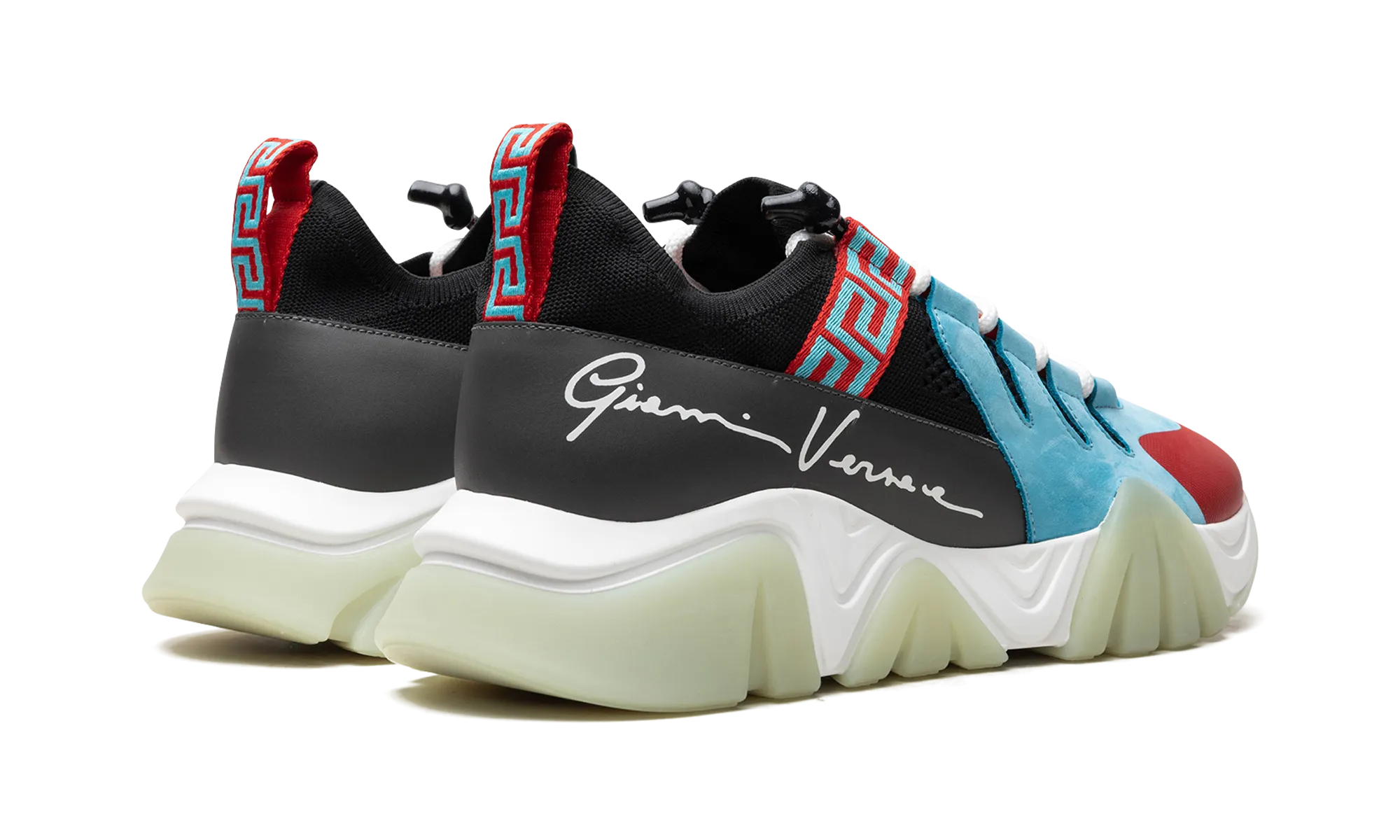 Squalo Knit Trainer "LIGHT BLUE / RED"