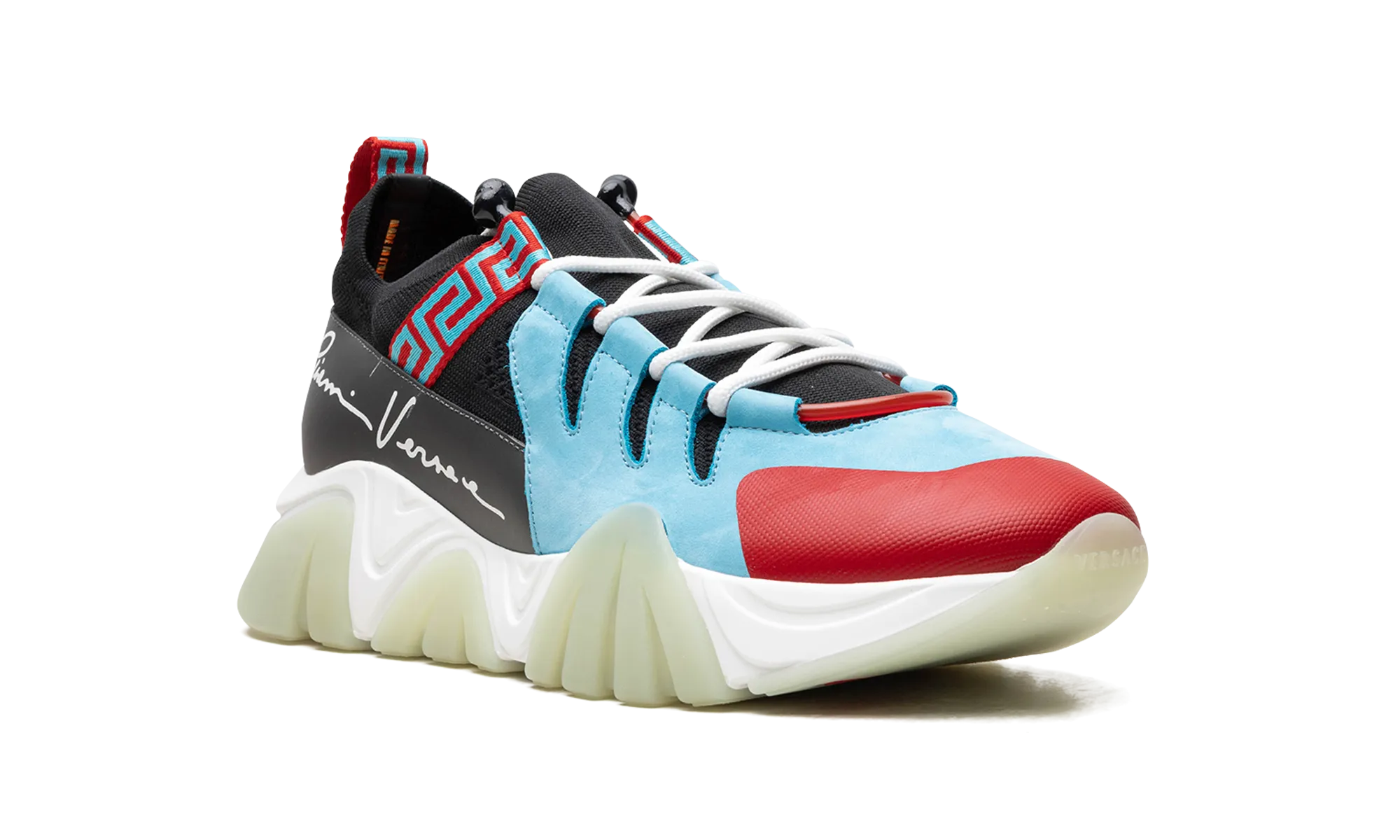 Squalo Knit Trainer "LIGHT BLUE / RED"