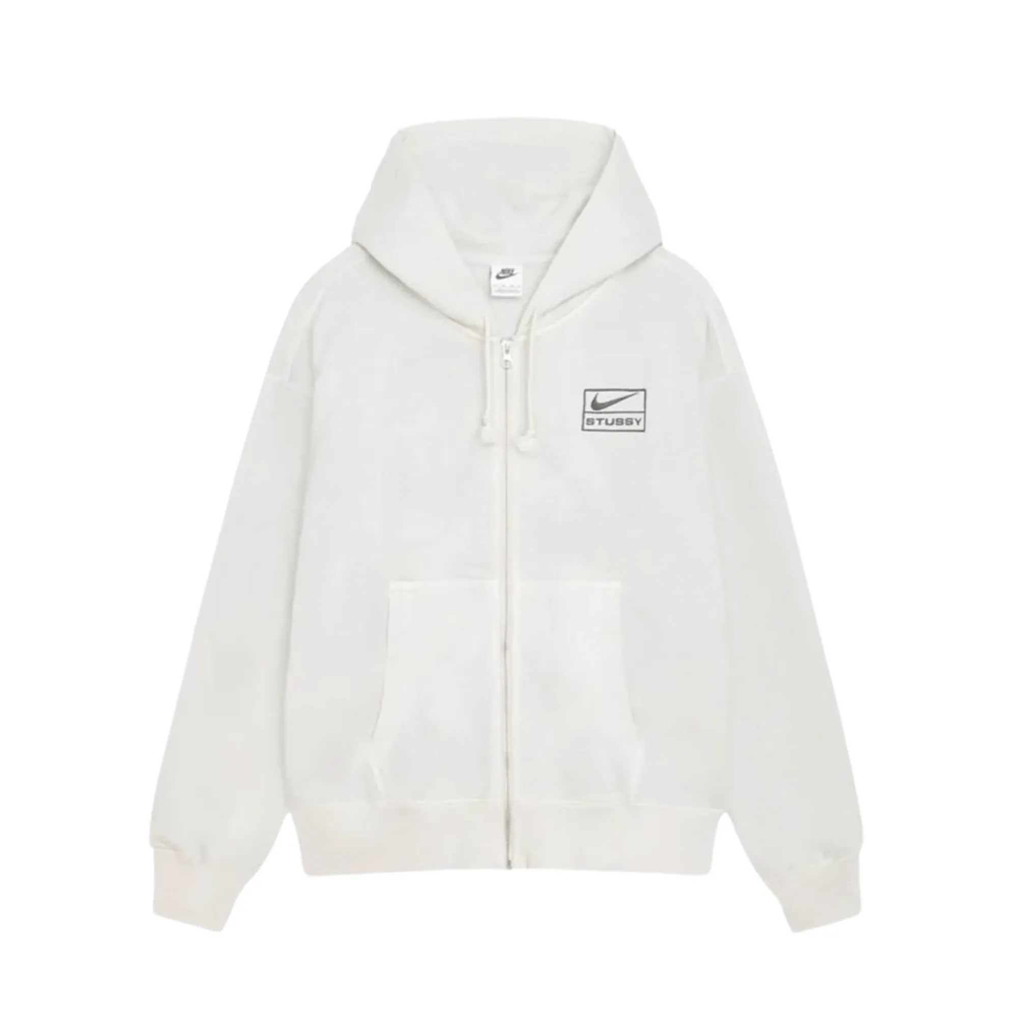 Stüssy x Nike Pigment Dyed Fleece Zip Hoodie Light Bone