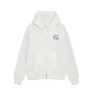 Stüssy x Nike Pigment Dyed Fleece Zip Hoodie Light Bone