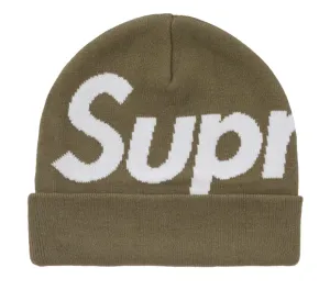 Supreme Big Logo Beanie "Light Olive"