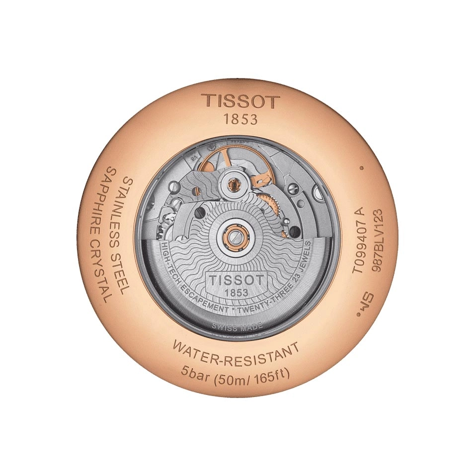 Tissot Chemin Des Tourelles Powermatic 80 Silver Dial 42mm Rose Gold PVD Steel Automatic Gents Watch T0994073603800