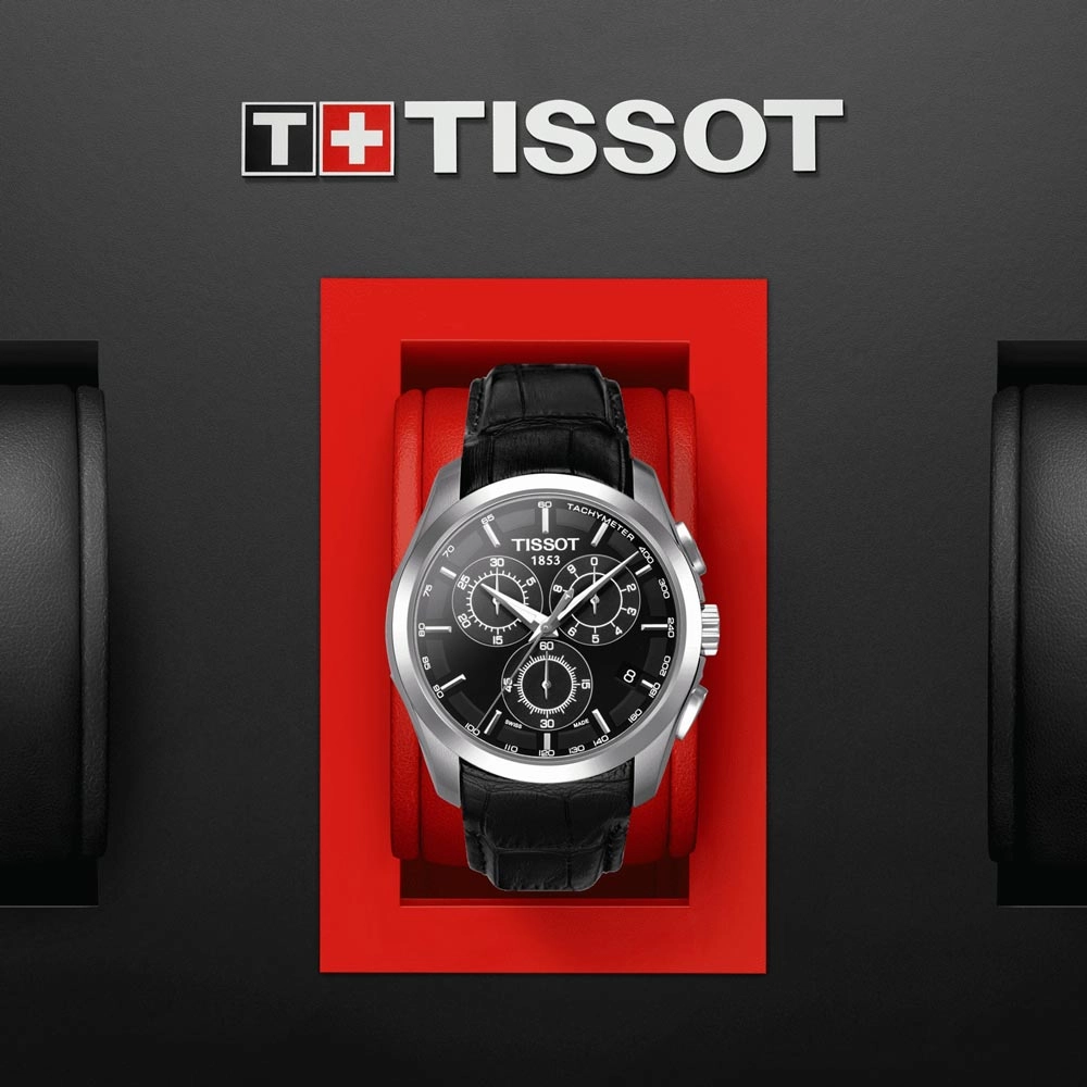 Tissot Couturier Chronograph 41mm Black Dial Quartz Gents Watch T0356171605100