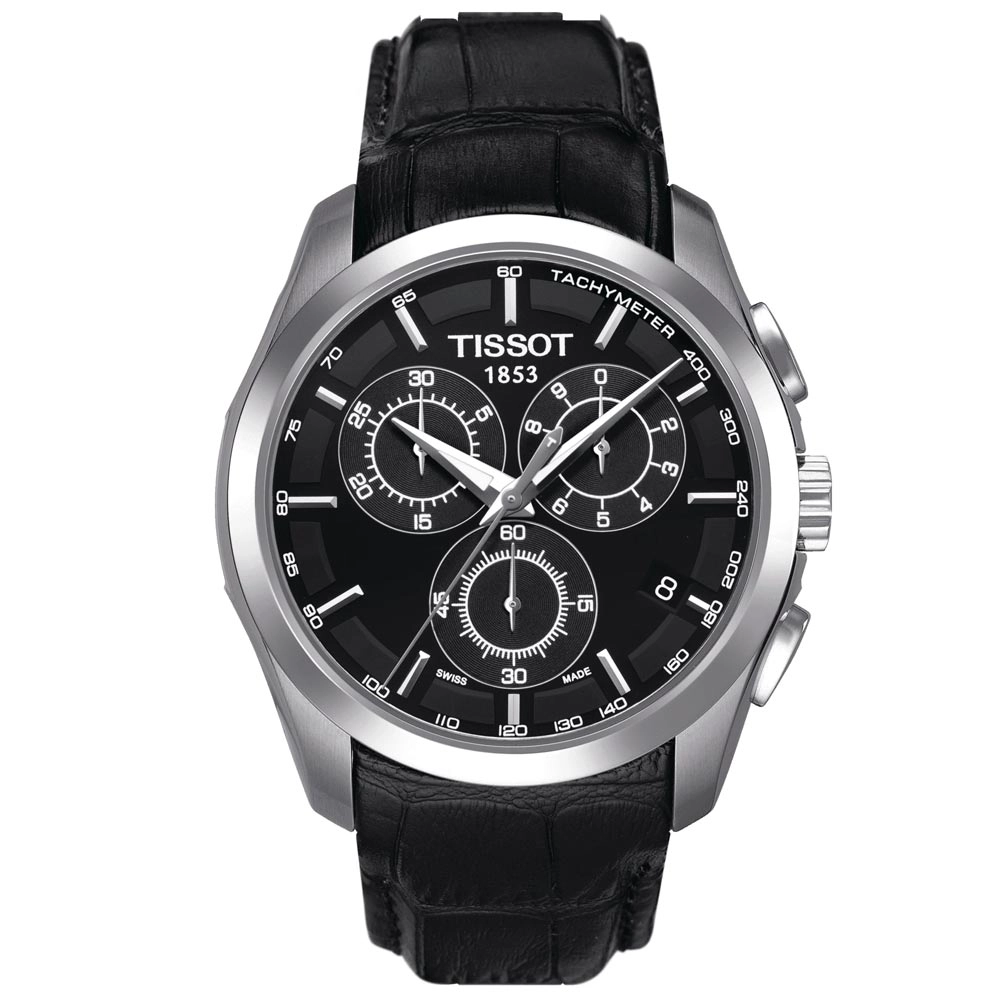 Tissot Couturier Chronograph 41mm Black Dial Quartz Gents Watch T0356171605100