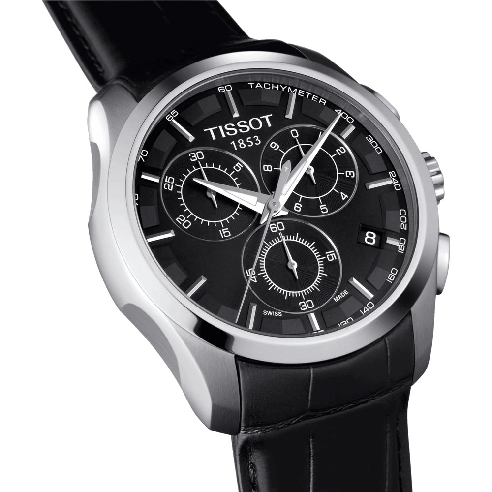 Tissot Couturier Chronograph 41mm Black Dial Quartz Gents Watch T0356171605100
