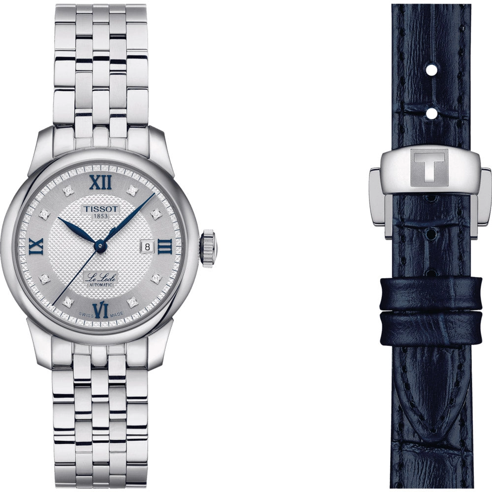 Tissot Le Locle Automatic Lady 20th Anniversary 29mm Silver Diamond Dot Dial Watch T0062071103601