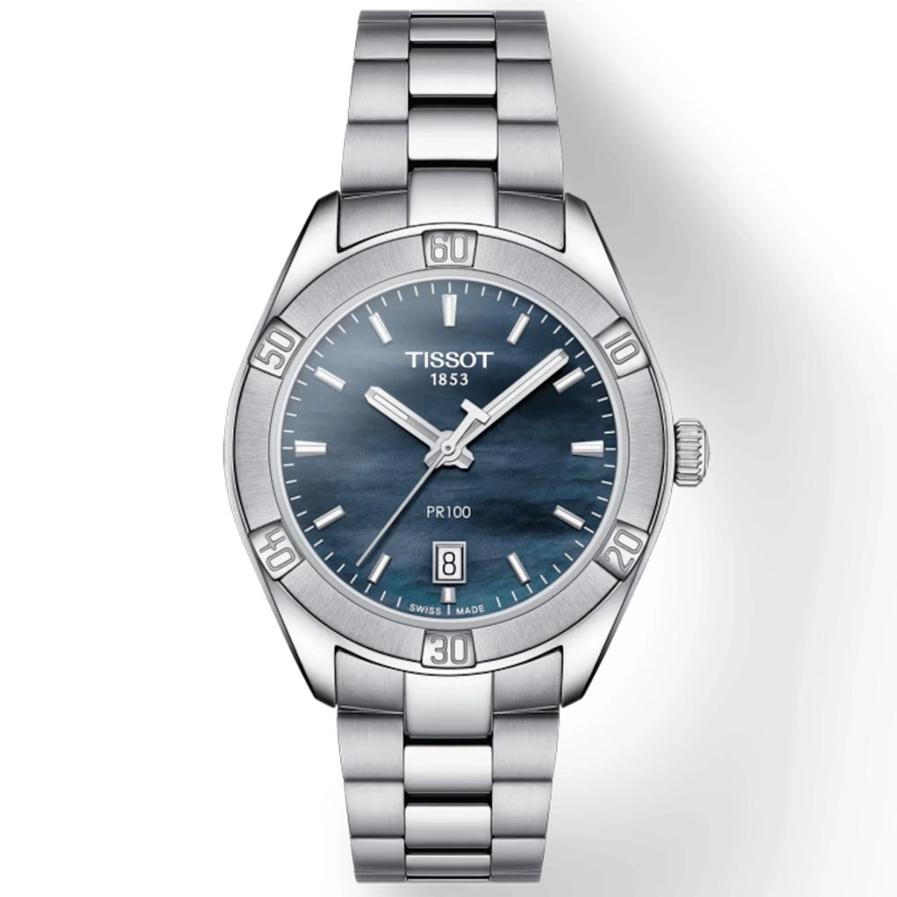 Tissot PR 100 Sport Chic 36mm Black MOP Dial Ladies Quartz Watch T1019101112100