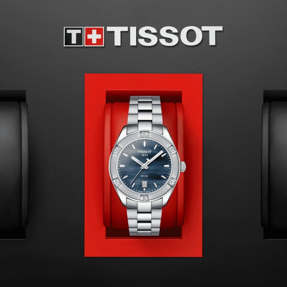 Tissot PR 100 Sport Chic 36mm Black MOP Dial Ladies Quartz Watch T1019101112100