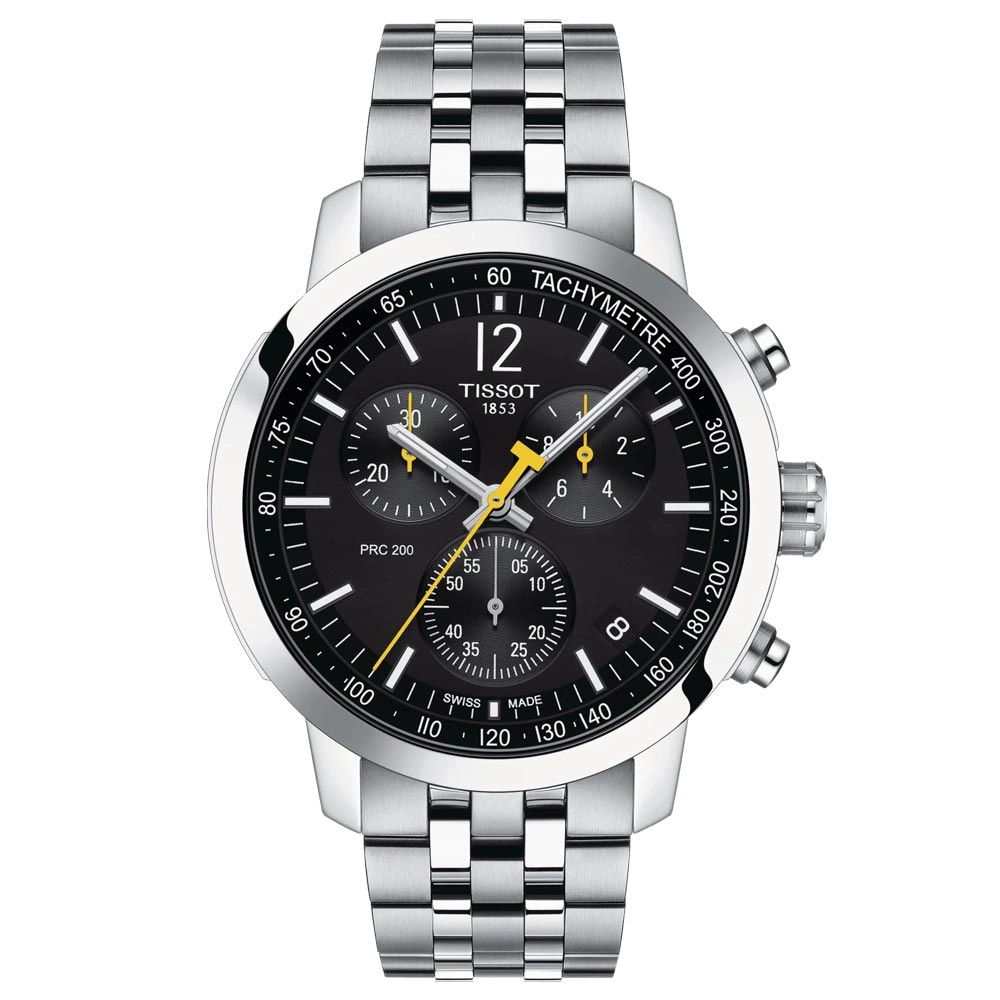 Tissot PRC 200 Chronograph 43mm Black Dial Gents Quartz Watch T1144171105700