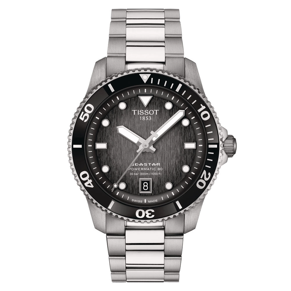 Tissot Seastar 1000 Powermatic 80 Black Dial 40mm Automatic Gents Watch T1208071105100