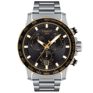 Tissot Supersport Chrono 45.5mm Black Dial Gold PVD Steel Quartz Gents Watch T1256172105100
