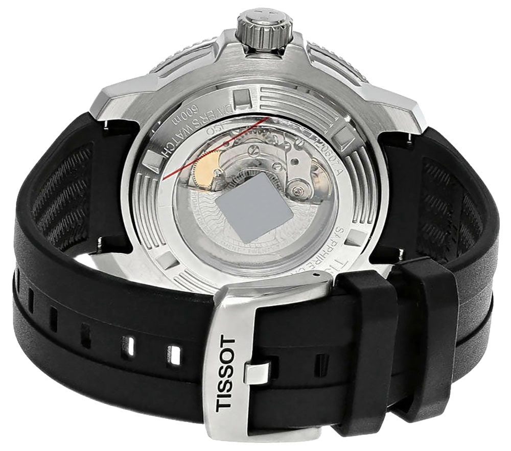 Tissot T-Sport Seastar 2000 Professional Powermatic 80 Automatic Gray Dial Black Rubber Strap Date Divers Mens Watch T120.607.17.441.00