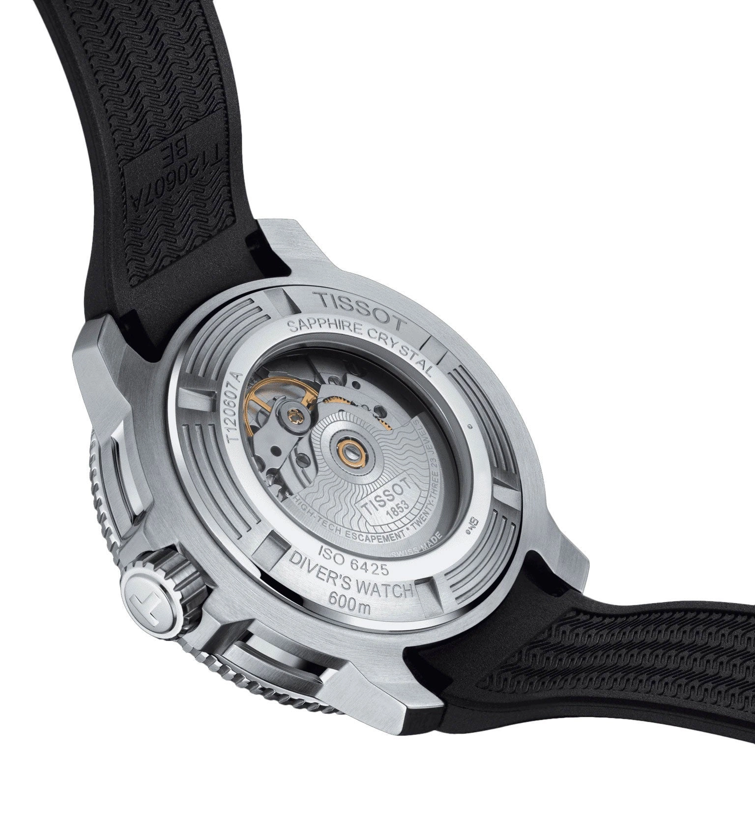 Tissot T-Sport Seastar 2000 Professional Powermatic 80 Automatic Gray Dial Black Rubber Strap Date Divers Mens Watch T120.607.17.441.00