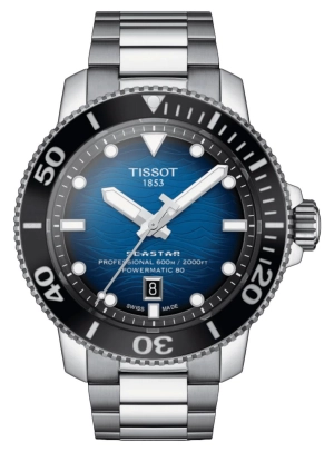 Tissot T-Sport Seastar 2000 Professional Powermatic 80 Automatic Stainless Steel Blue Dial Date Divers Mens Watch T120.607.11.041.01