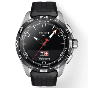 Tissot T-Touch Connect Solar 47.5mm Black Dial Multi Function Titanium Watch T1214204705100